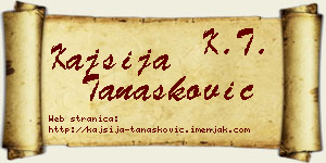 Kajsija Tanasković vizit kartica